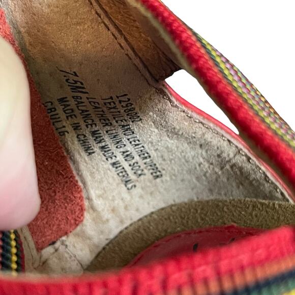 Sofft Women’s Cary Leather Strappy Striped Wedge Sandal-Red, Size 7.5 M - Picture 10 of 10